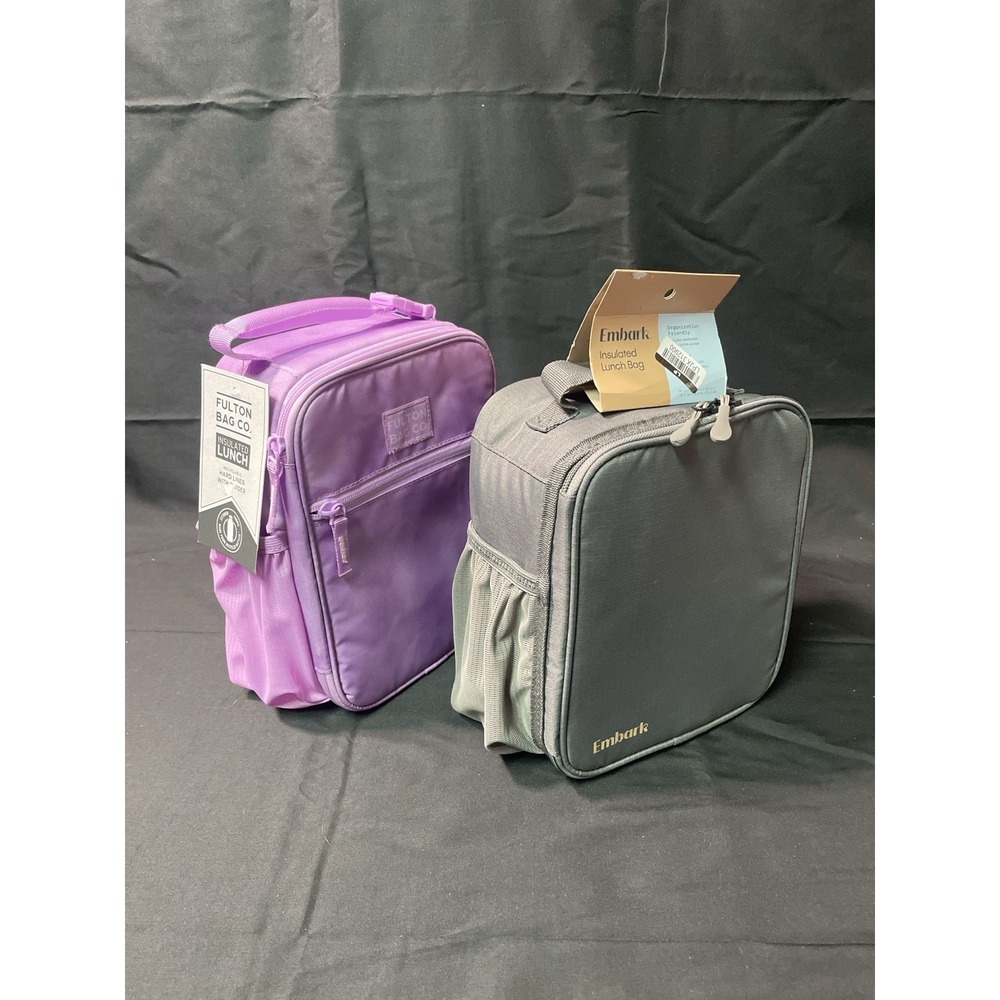 Lot 2 Insulated Lunch Bags Fulton Bag Co Embark Kids School NEW